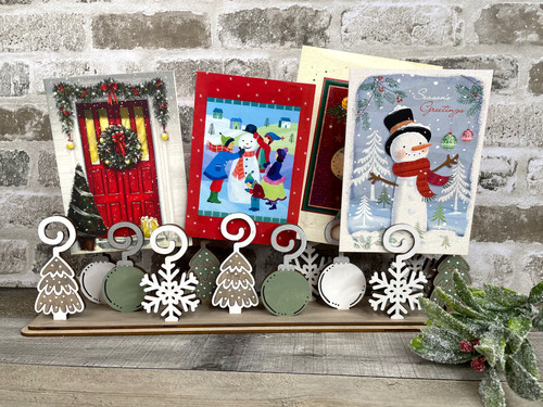 Christmas card holder shelf sitter set