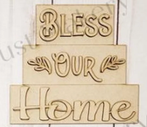 Bless our Home Wood Stacker with back board 