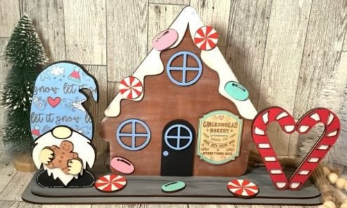 Gnome Shelf Sitter  - Gingerbread House 