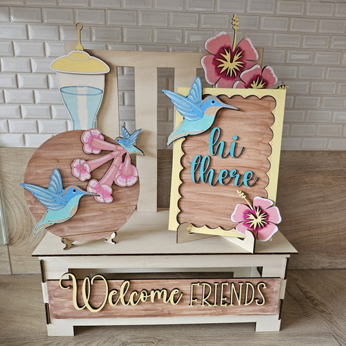 Humming Bird Tier Tray decoration set