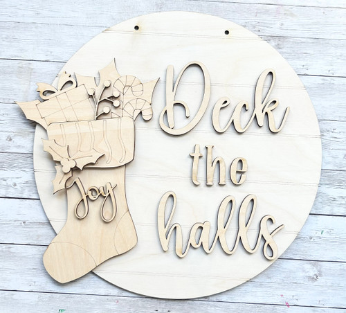 Deck the Halls 12” Round Sign