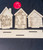 Personalized Shelf Sitter Set of 3 Houses  - our happy place