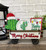 Wagon Shelf Sitter with Cactus Christmas Insert