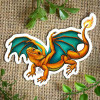 Emily Burke Artwork Reptimon Charizard Sticker By Emily Burke