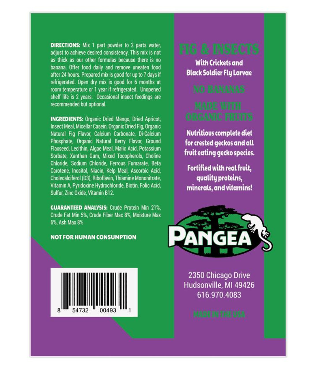 Pangea Fig and Insects Complete Gecko Diet 2oz