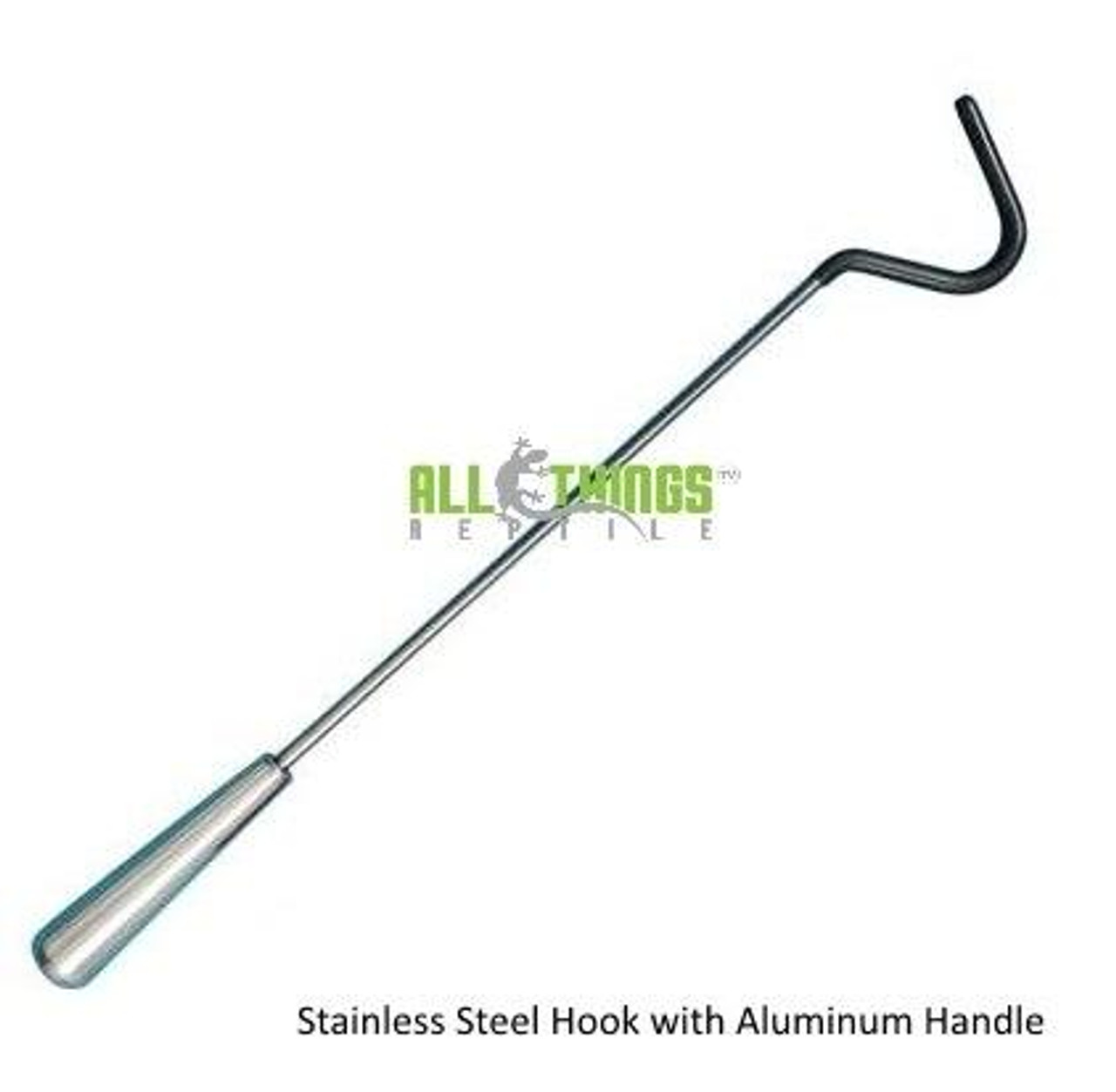 All Things Reptile ATR Black Stainless Steel Snake Hook 24 with Aluminum Handle Retail Packaging