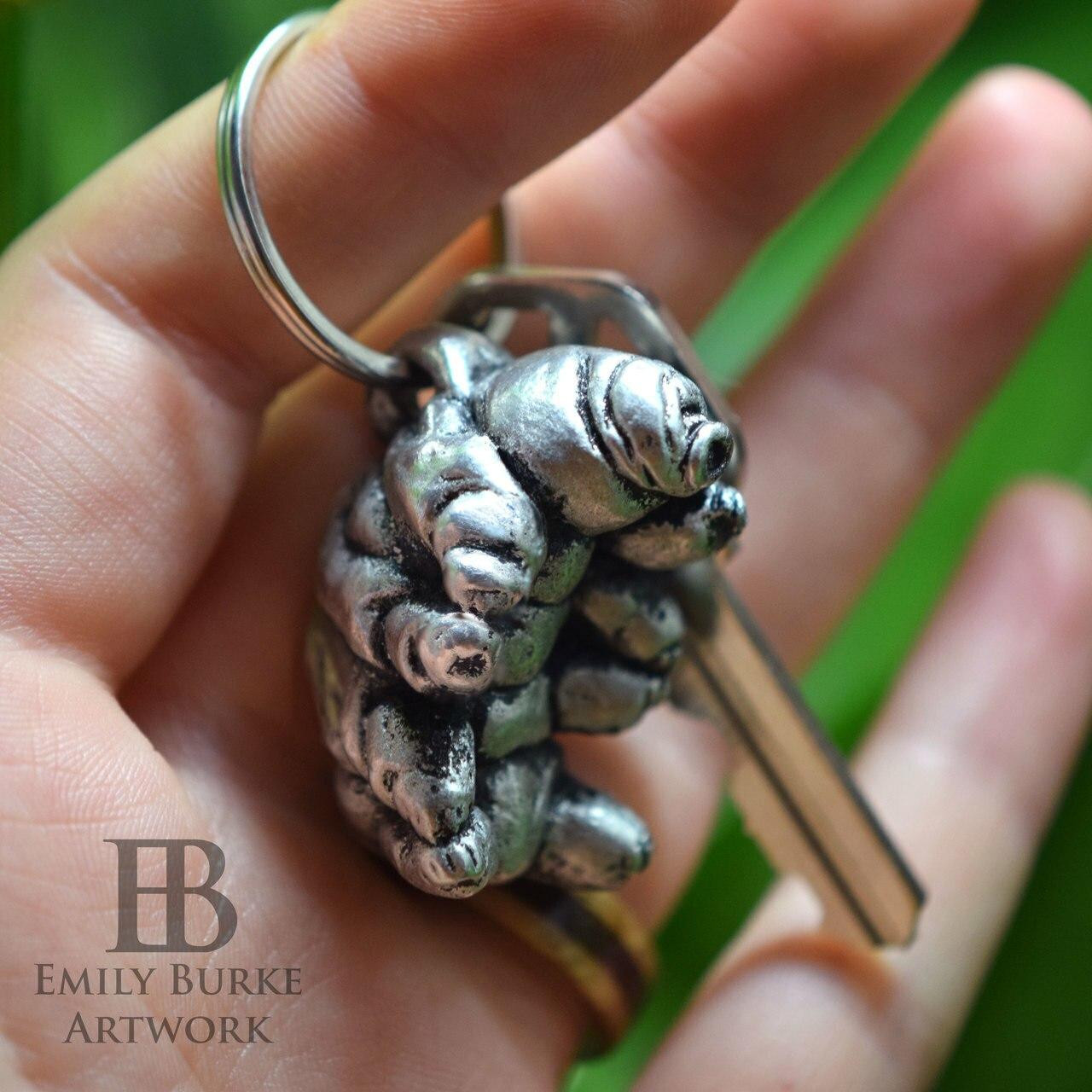 Tardigrade Keychain (Pewter) By Emily Burke ReptilesRuS
