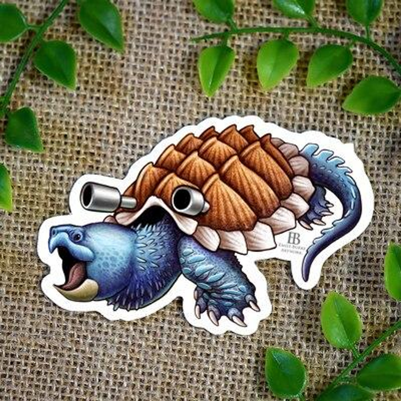 Emily Burke Artwork Reptimon Blastoise Sticker By Emily Burke