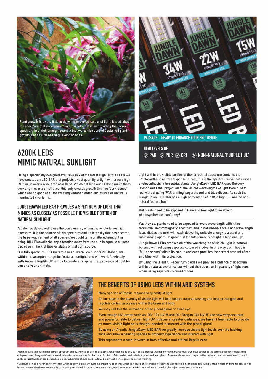 Arcadia Jungle Dawn LED Bar 34" 51 watts ReptilesRuS