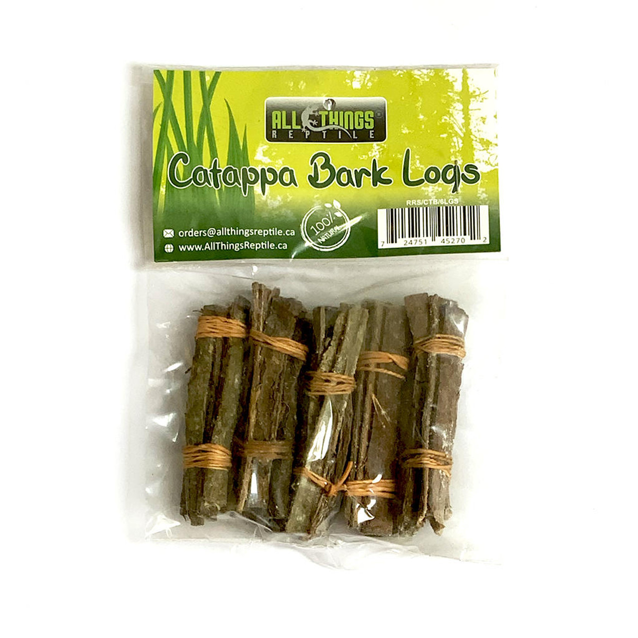 All Things Reptile Catappa Indian Almond Bark Logs 8cm 8-pack