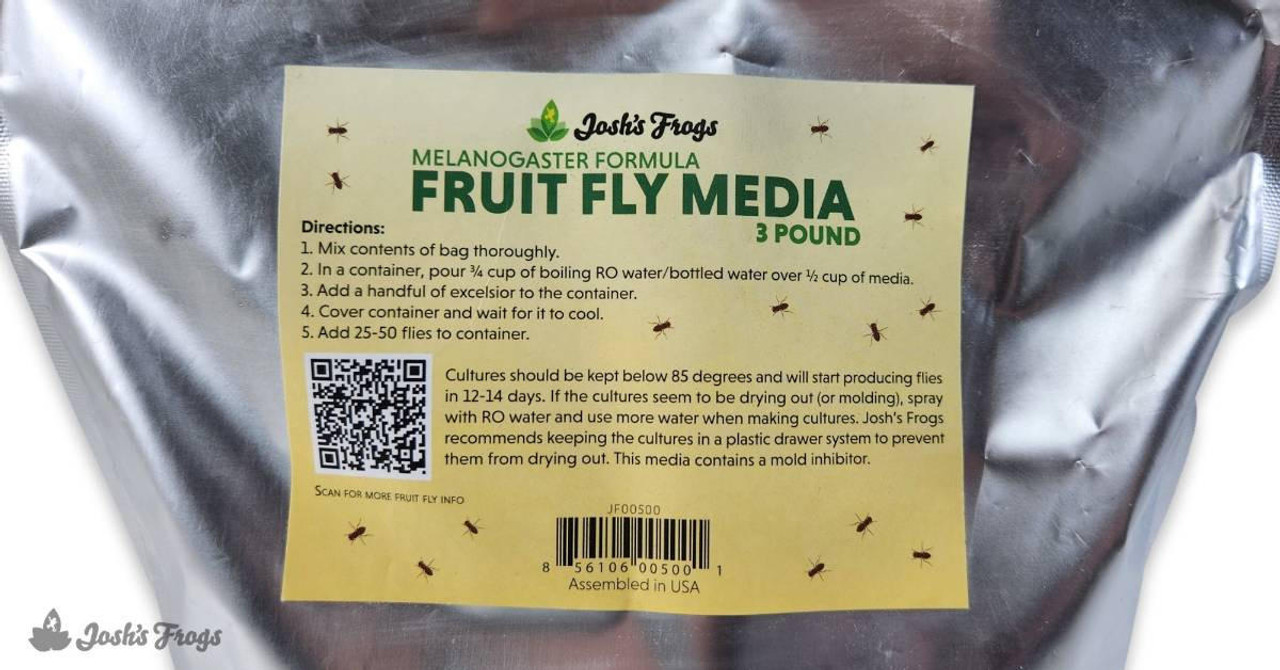 All Things Reptile® Josh's Frogs Melanogaster Fruit Fly Media | 3 lbs / 2.7 Quarts (makes 20 fruit fly cultures) 