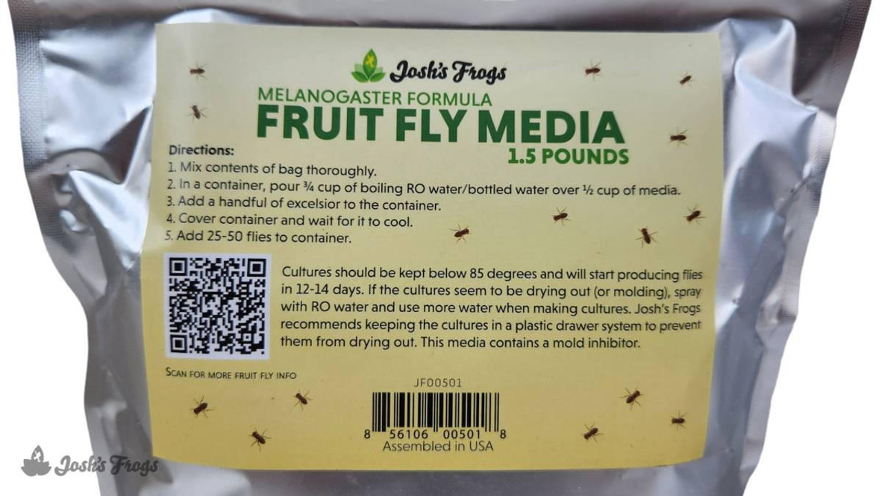 All Things Reptile® Josh's Frogs Melanogaster Fruit Fly Media | 1.5 lbs / 1.35 Quarts (makes 10 fruit fly cultures) 