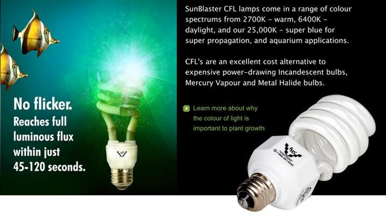 Sunblaster 26w 6400k cfl shop bulb