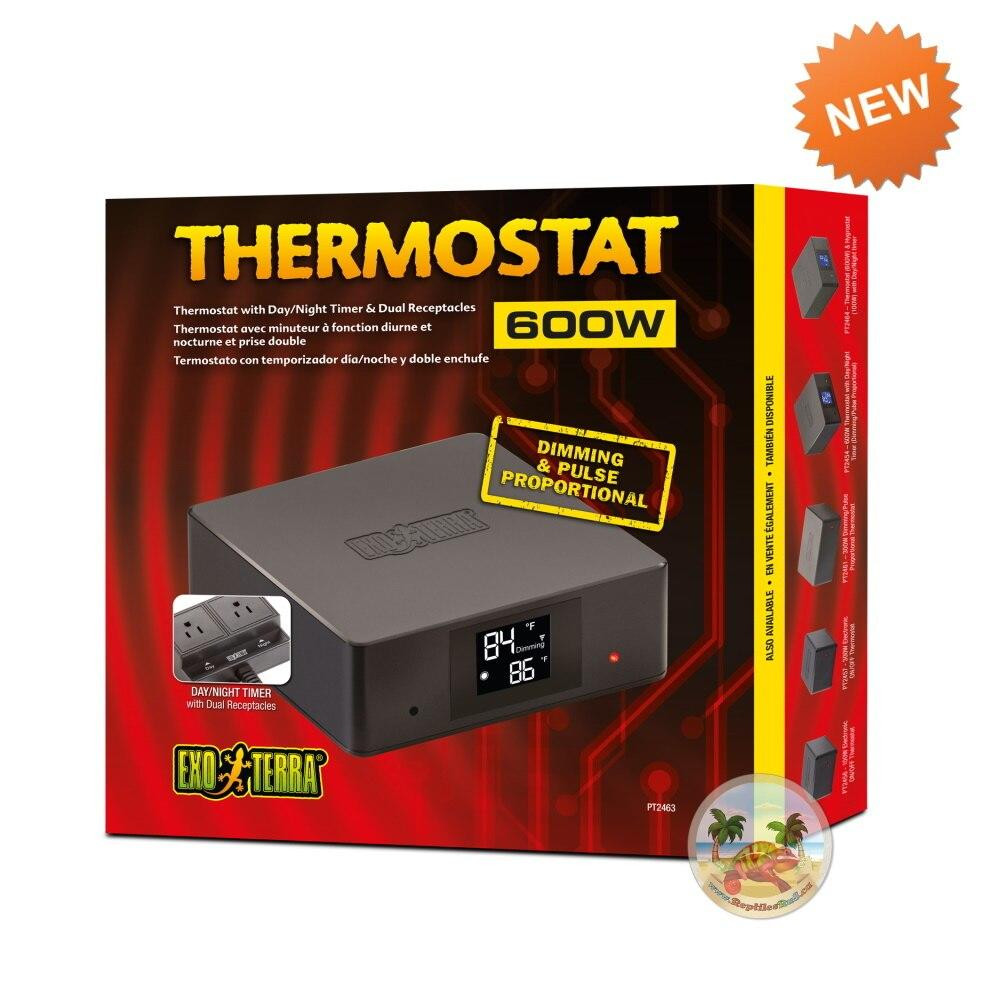 Exo Terra Thermostat 600W with Dual Receptacles ReptilesRuS