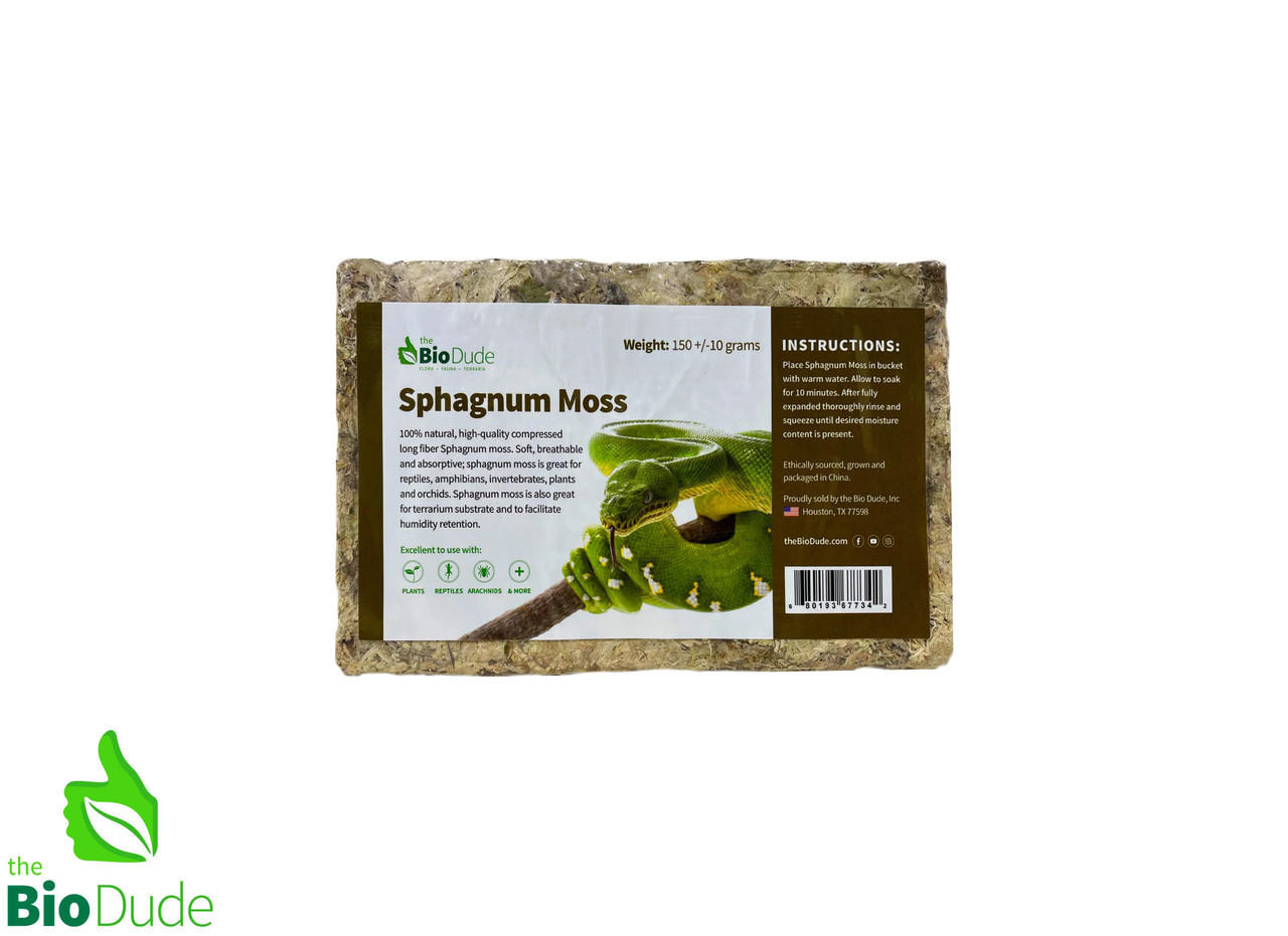 The BioDude Compressed Sphagnum Moss Brick (150g) ReptilesRuS