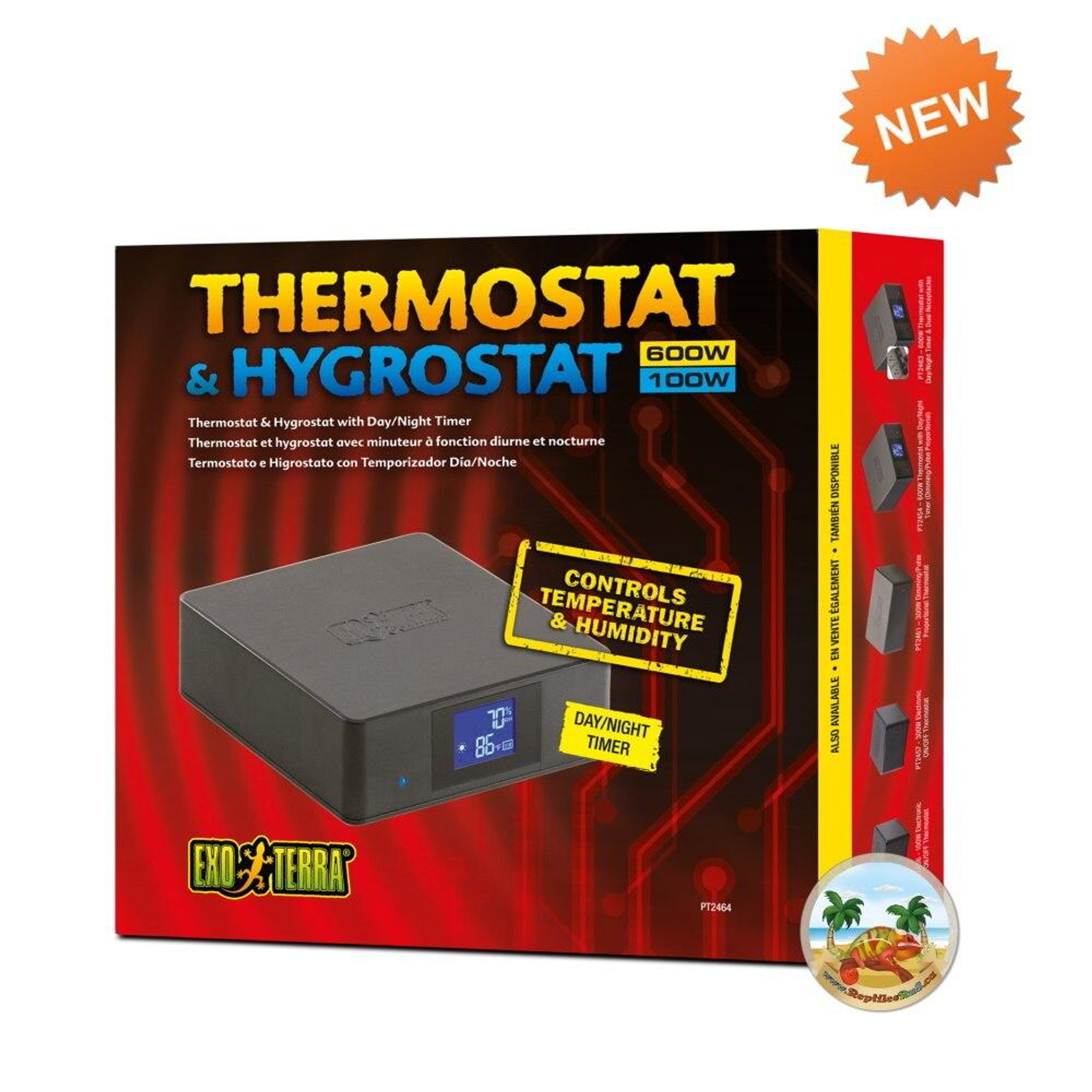 Exo Terra Thermostat (600W) & Hygrostat (100W) with Day/Night timer