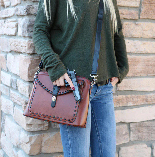 LADY CONCEAL, EVELYN LEATHER CROSSBODY