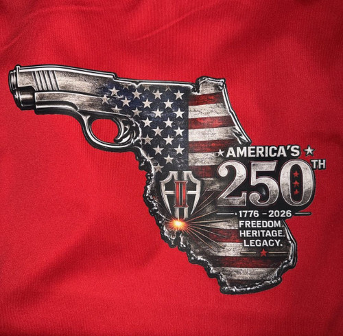 2AA Swag, 250th, Florida Gun, Red, Medium