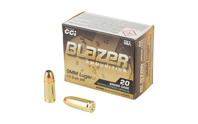 CCI Blazer JHP, 9mm, 115gr