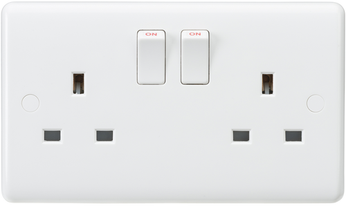 Curved edge 13A 2G DP switched socket (DFL1CU9000)