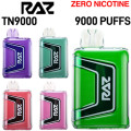 RAZ TN9000 nicotine-free vape showcasing airflow structure and battery layout