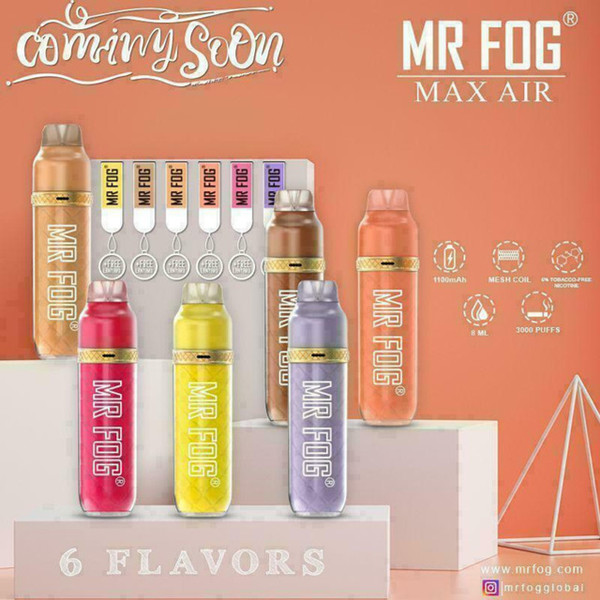 Close-up of MR. FOG Max Air 7ML disposable vape at NOVA PUFFS