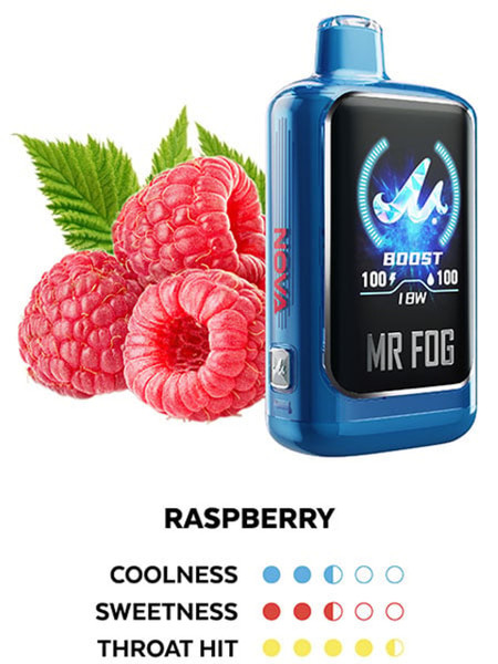 MR. FOG NOVA Raspberry 36K Puff Blue Razz Steezy vape featured at NOVA PUFFS