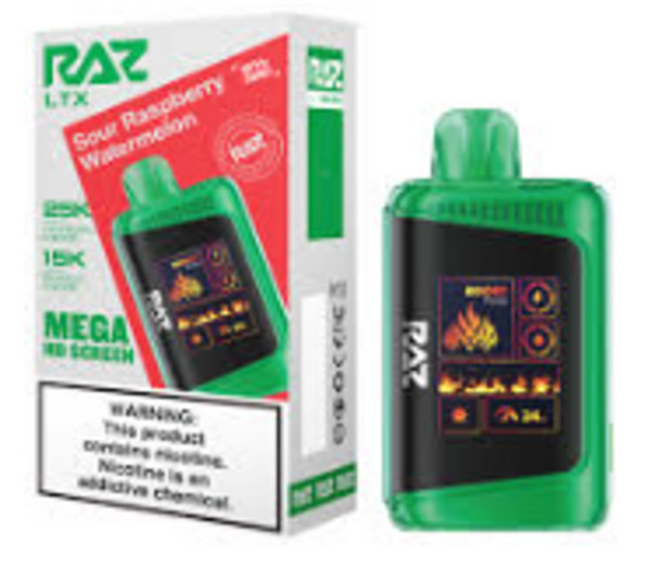RAZ LTX 25K PUFFS Raspberry Watermelon vape showing optimized airflow and premium design at Nova Puffs