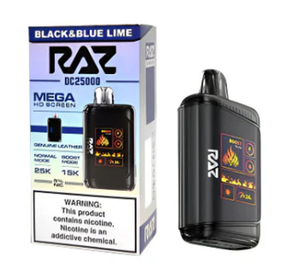 RAZ LTX 25K PUFFS Black & Blue Lime with bold fruity flavor and premium design from Nova Puffs
