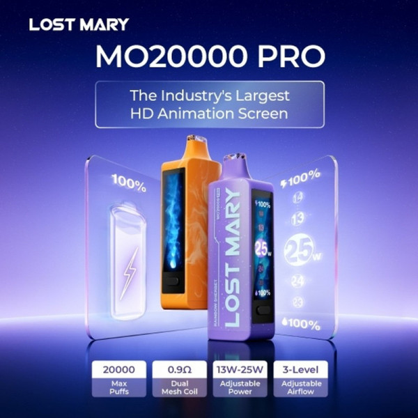 LOST MARY MO vape highlighting 20,000 smooth puffs and premium performance at Nova Puffs