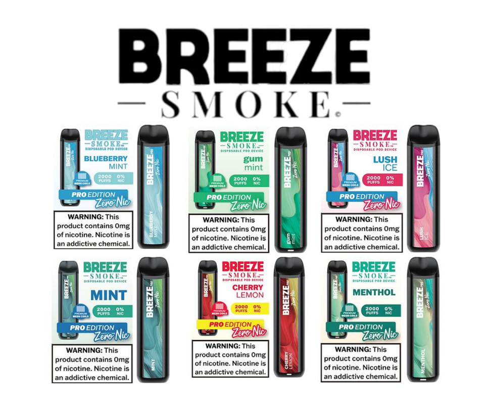 Breeze Smoke Pro Zero Nic 6ml 2,000 Puff Disposable Vape – NOVA PUFFS