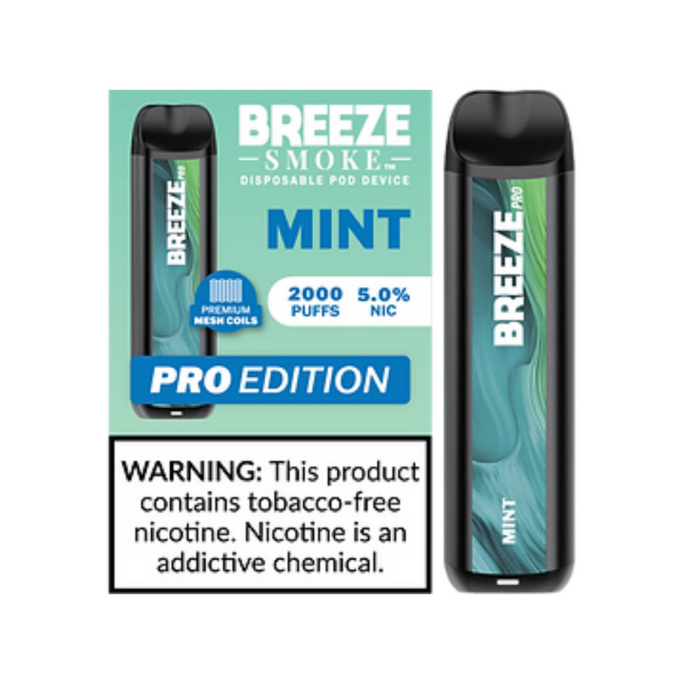 Hand-held Breeze Pro 2000 Puff disposable vape for NOVA PUFFS catalog