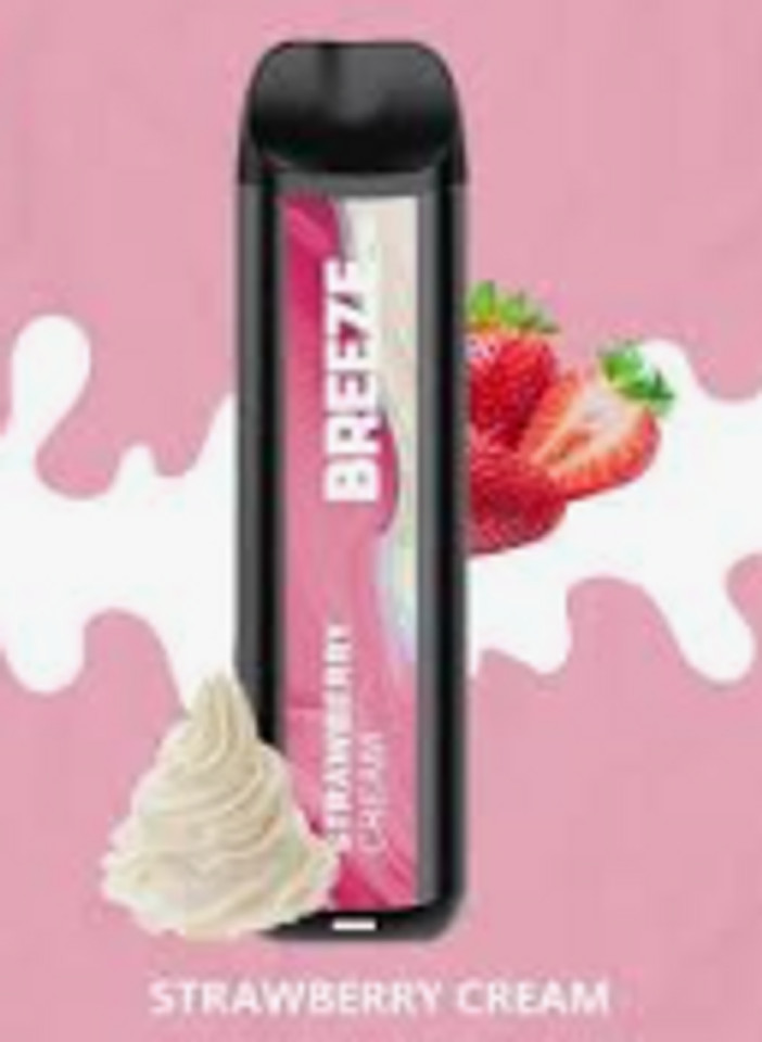 NOVA PUFFS Breeze Pro 2K Strawberry Cream disposable vape with 5% nicotine