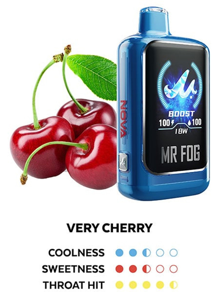 MR. FOG NOVA Very Cherry 36K Puff Blue Razz Steezy vape featured at NOVA PUFFS