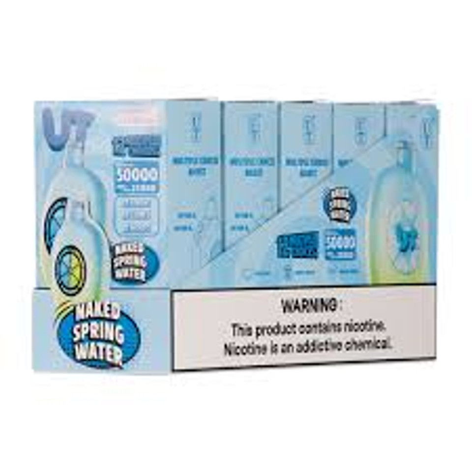 Close-up of FLUM UT 50,000 Puff Naked & Spring Water at Nova Puffs