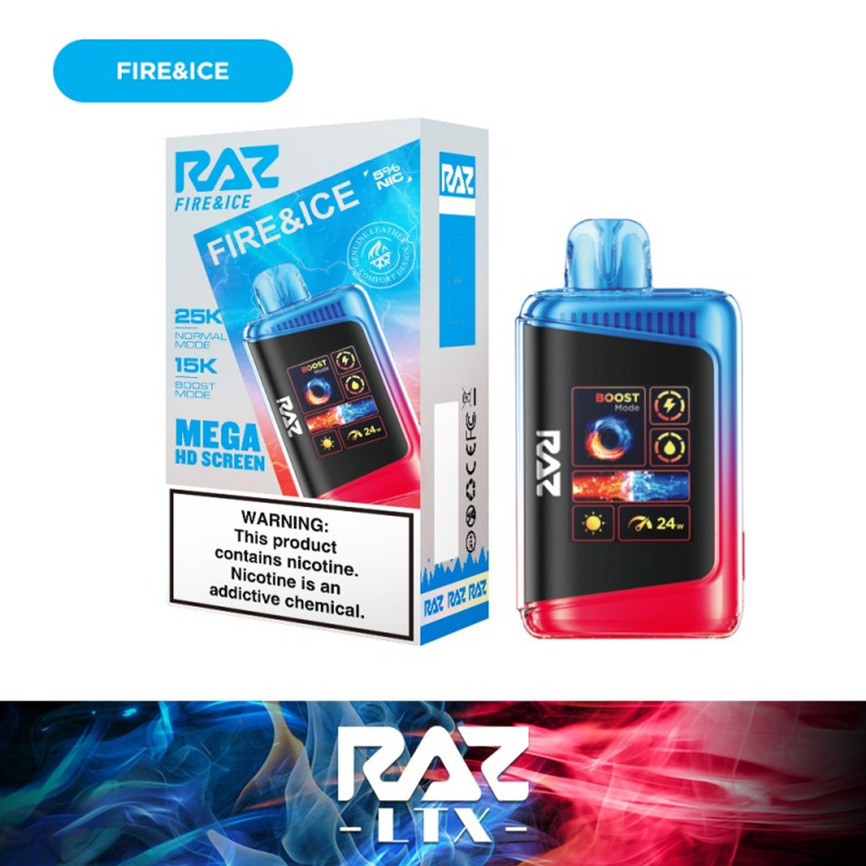 RAZ LTX 25,000 Puff disposable vape with high-capacity e-liquid from Nova Puffs