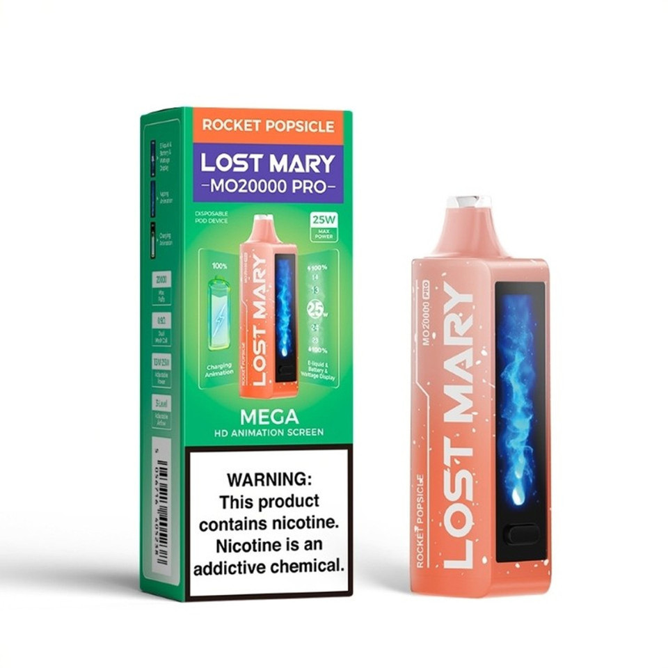 Portable LOST MARY MO with 18ml e-liquid and optimized coil system for consistent flavor