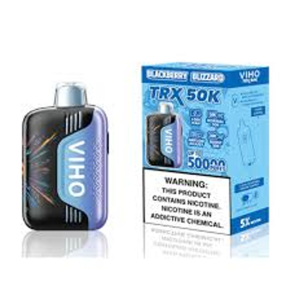 VIHO TXR Blackberry Blizzard highlighting 50,000 puffs with icy and fruity flavor at Nova Puffs