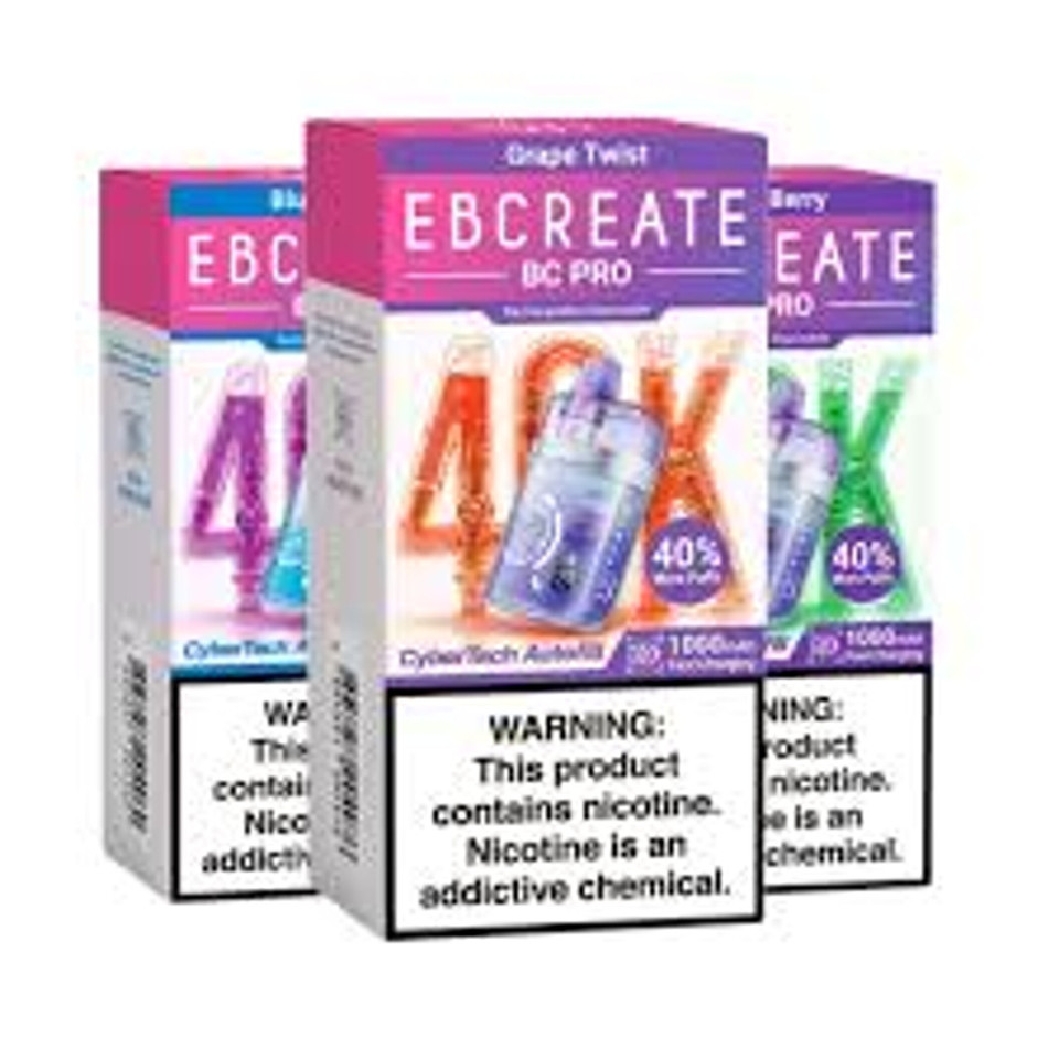 EBCREATE BC PRO highlighting 40,000 puffs with smooth and consistent flavor at Nova Puffs