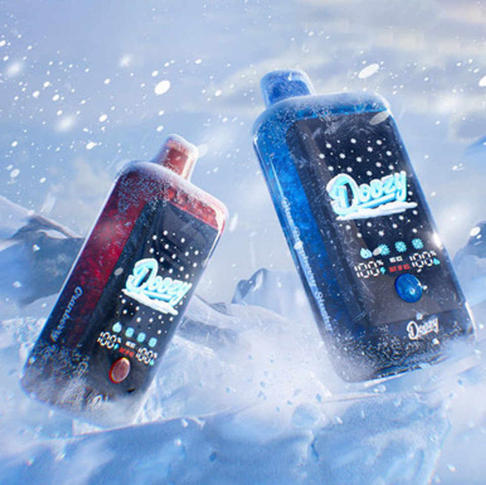 Doozy Ice Cube device highlighting 40,000 puff capacity and cool nicotine salt performance at Nova Puffs