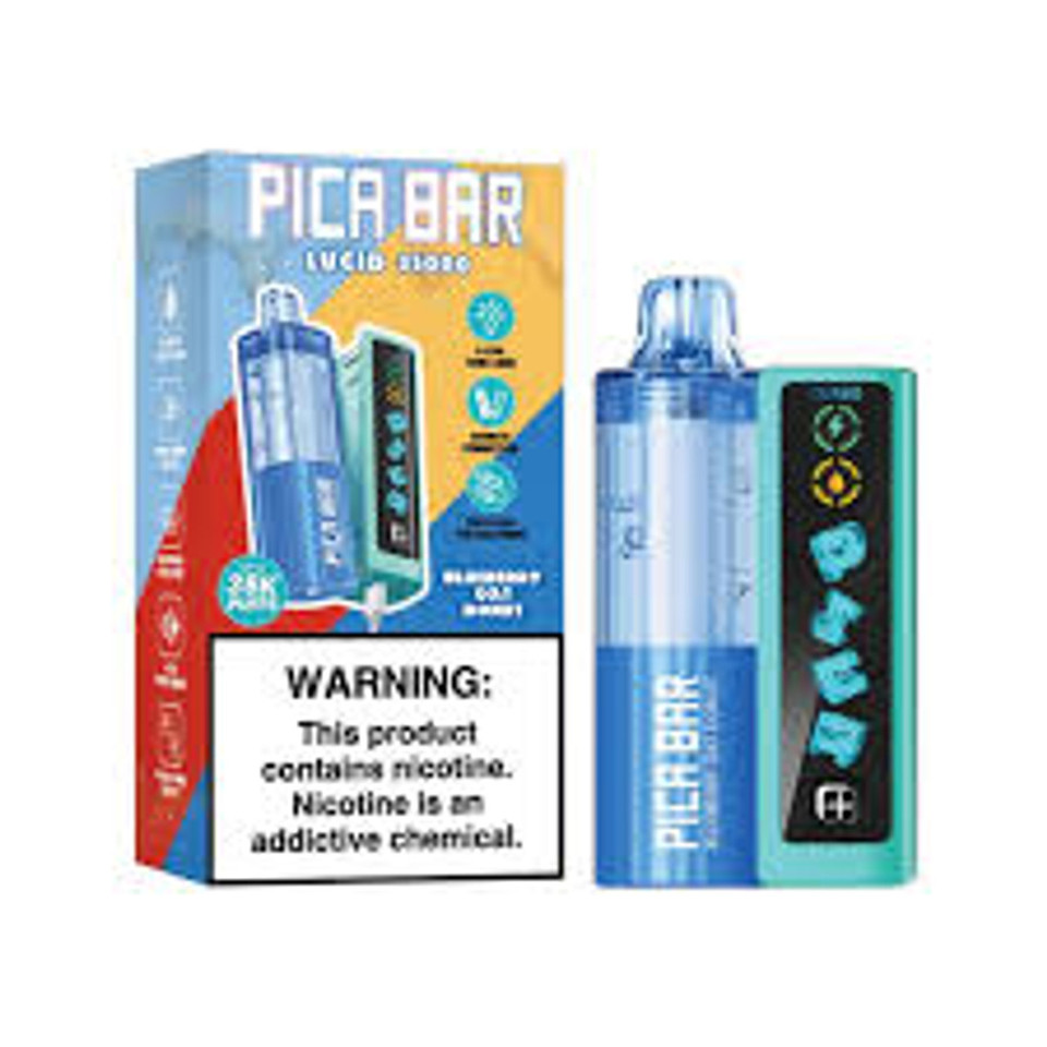 PICA BAR LUCID disposable vape with Blueberry Oat Donut flavor, 35K puffs, sleek portable design, highlighted at Nova Puffs