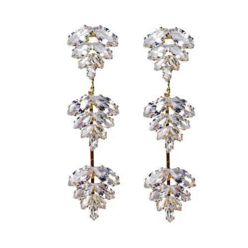 Gold Palm Drop Earrings