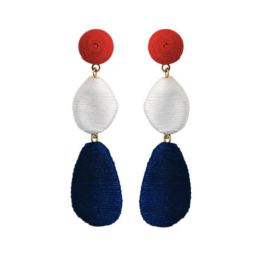 Red, White & Blue Ombre Lido Drop Earrings