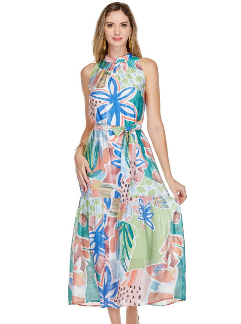 Pleated Neck Maxi Pleated Neck Maxi