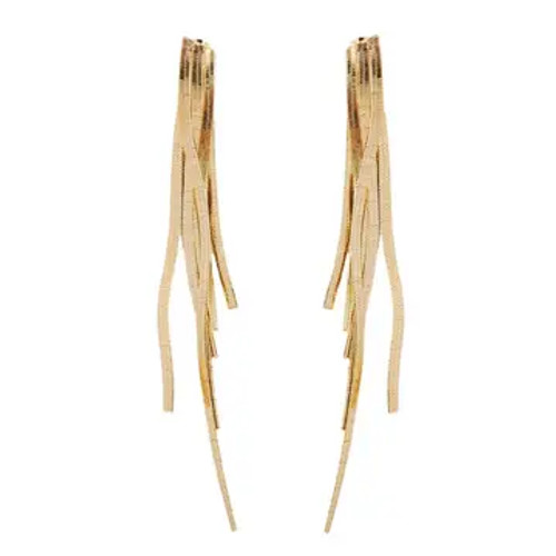 Skinny Gold Cascading Tassel Earrings