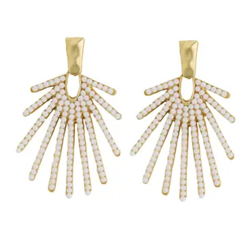 White Sunburst Drop Earrings White Sunburst Drop Earrings
