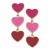 Valentine's Triple Drop Enamel Heart Earrings