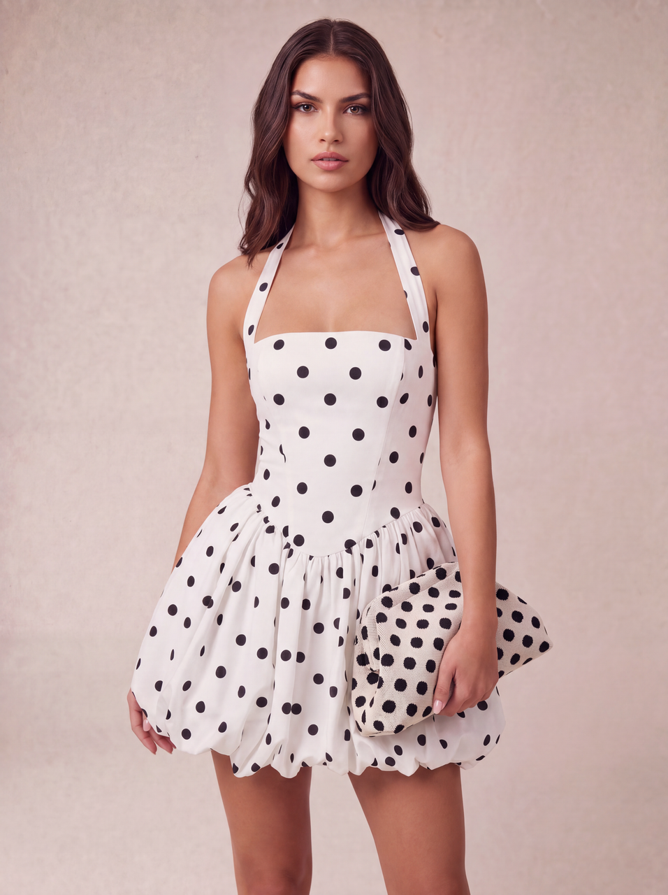 CITY GIRL POUCH POLKADOT - OFF WHITE