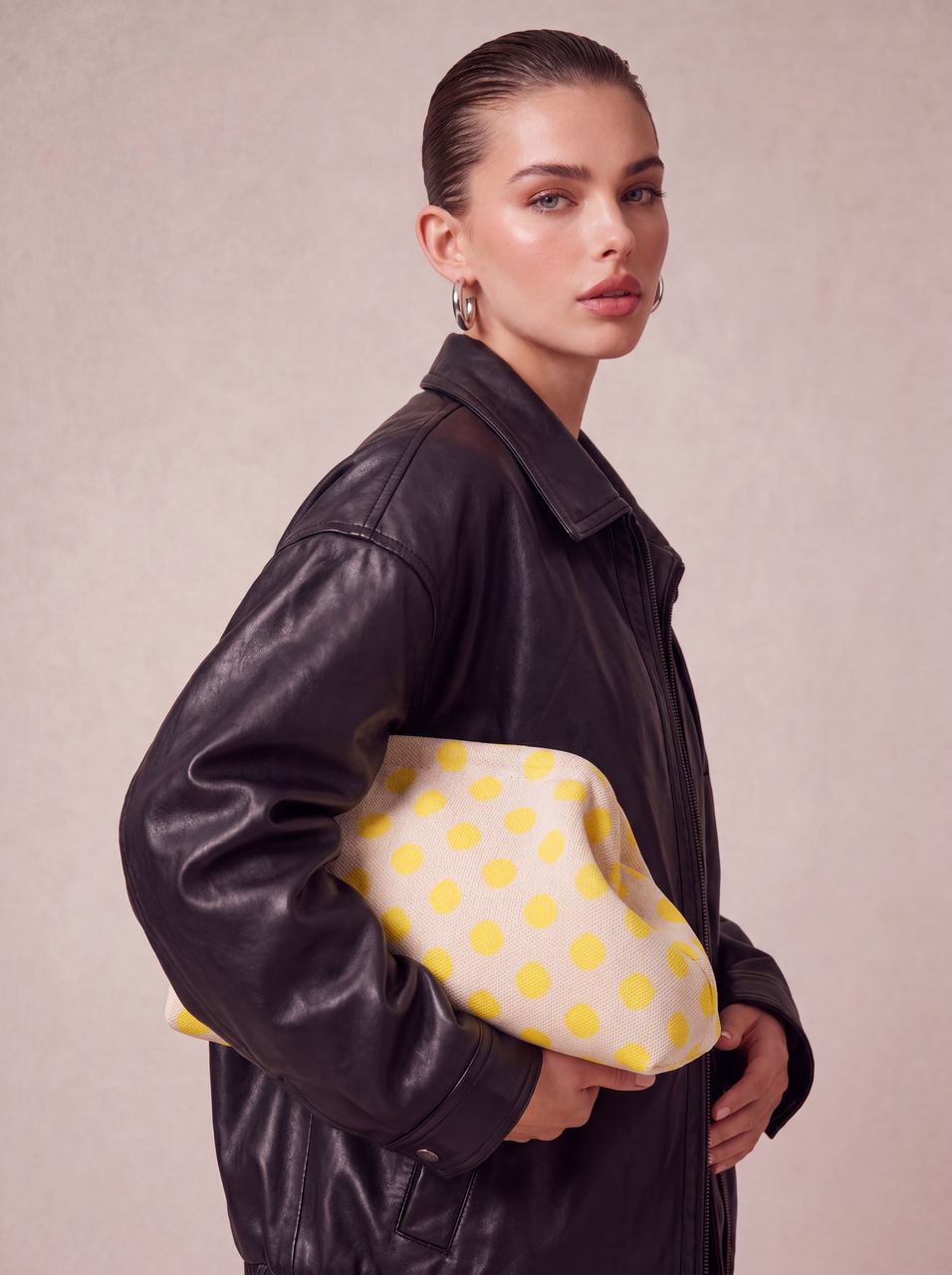 CITY GIRL POUCH POLKADOT - YELLOW