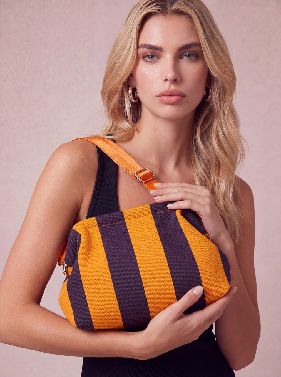 CITY GIRL POUCH + STRAP - ORANGE